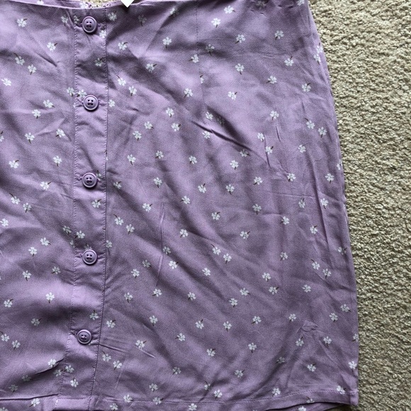 Aeropostale Lavender Purple Button Floral Skirt Button Down A Line Sz XS - Picture 2 of 7